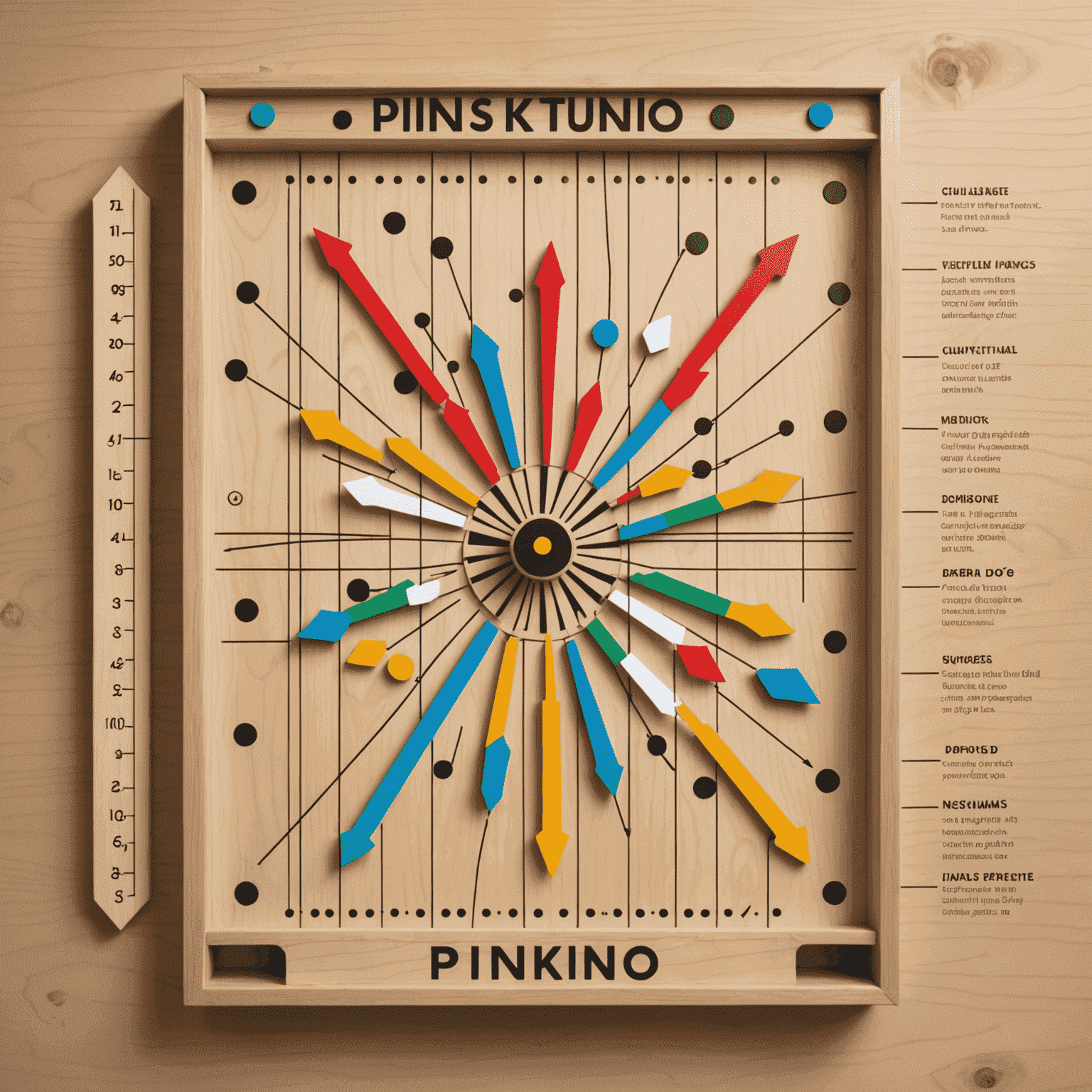 Un diagramma che mostra diverse strategie di lancio per Plinko, con frecce e traiettorie ottimali
